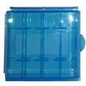 Estuche organizador de plástico AZUL para 4 Pilas AA / AAA