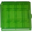 Estuche organizador de plástico VERDE para 4 Pilas AA / AAA