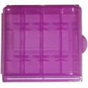 Estuche organizador de plástico ROSA para 4 Pilas AA / AAA
