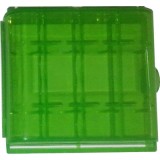 Estuche organizador de plástico VERDE para 4 Pilas AA / AAA
