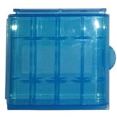 Estuche organizador de plástico AZUL para 4 Pilas AA / AAA