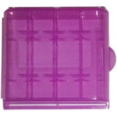 Estuche organizador de plástico ROSA para 4 Pilas AA / AAA