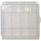 Estuche organizador de plástico BLANCO para 4 Pilas AA / AAA