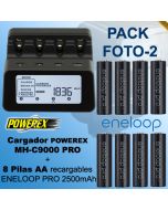 Pack OFERTA FOTO 2 - Cargador POWEREX MH-C9000 PRO + 8 Baterías Eneloop PRO 2500mAh
